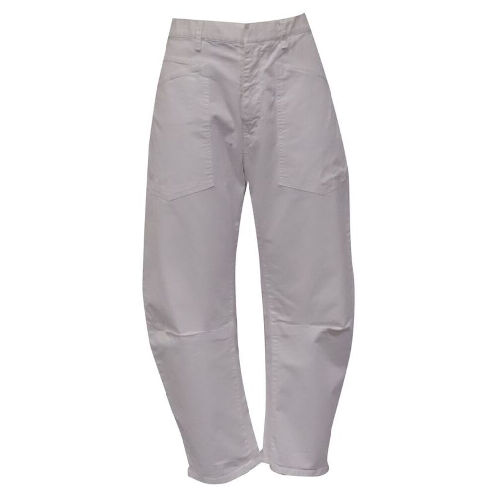 Nili Lotan Shon Barrel Jeans in White Cotton